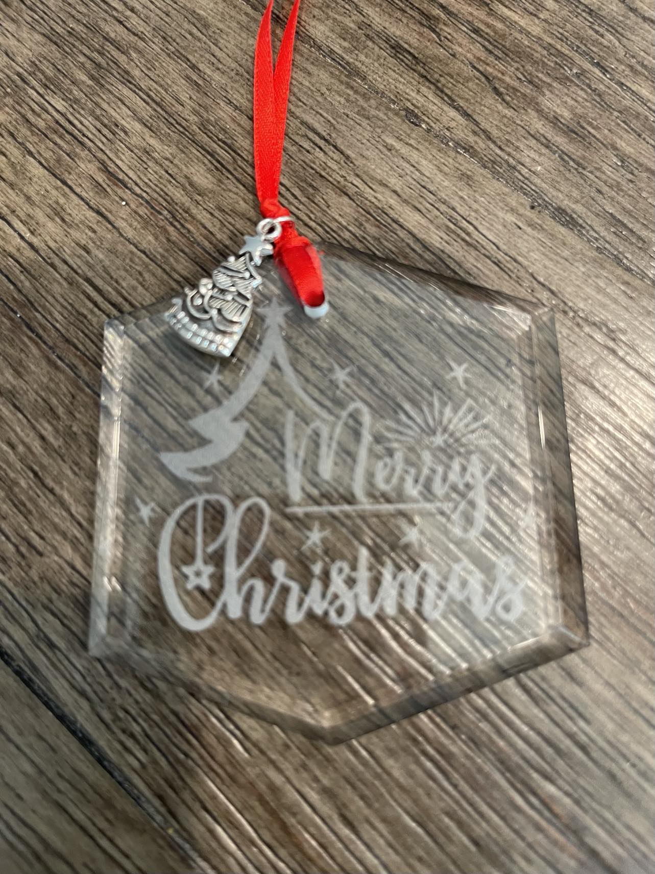 Merry Christmas Crystal Ornament