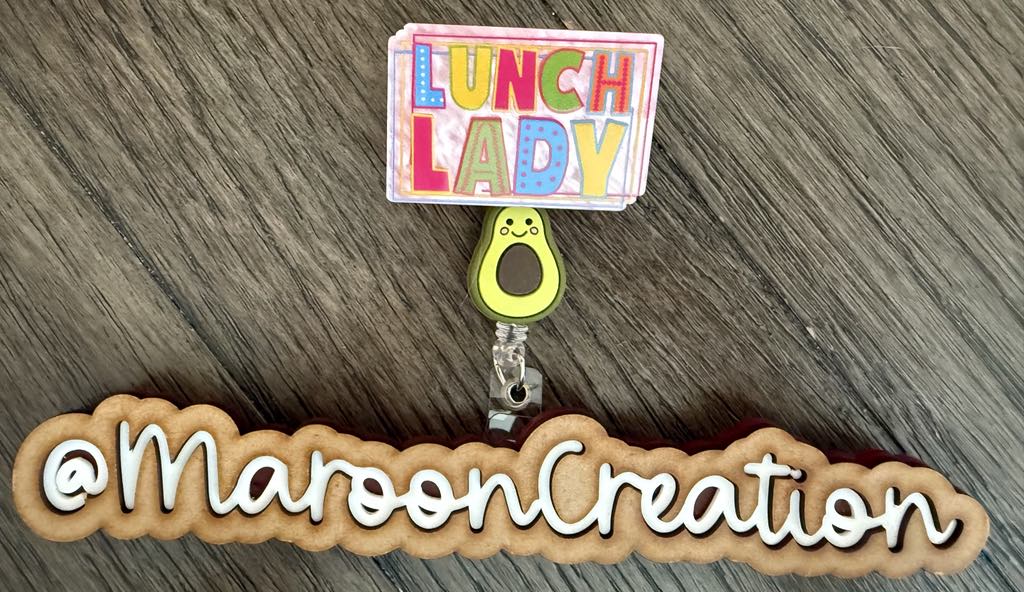 Lunch Lady badge Reel
