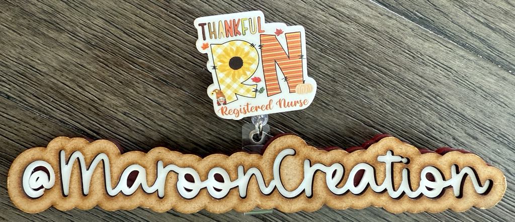 Thankful RN Registered Nurse Badge Reel