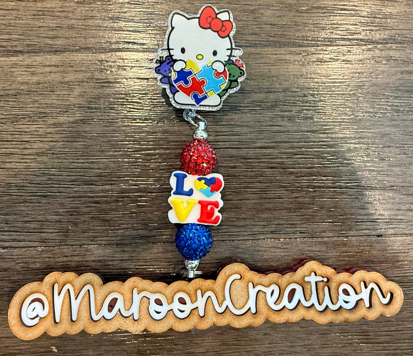 Autism Awareness Kitty Badge Reel