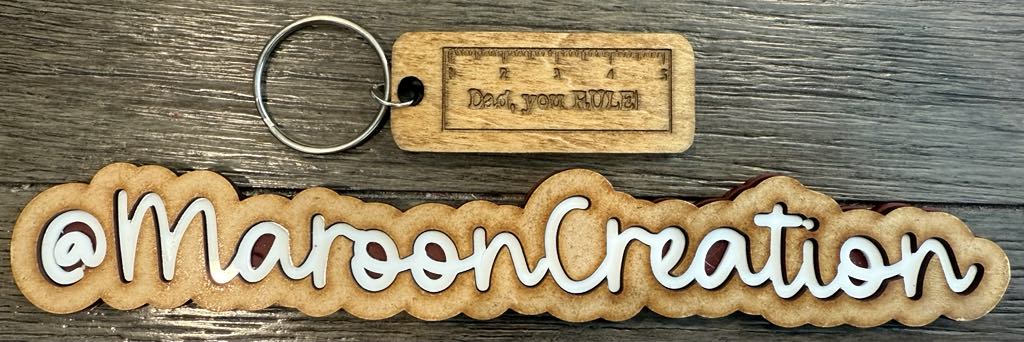 Dad You Rule Wooden Keychain