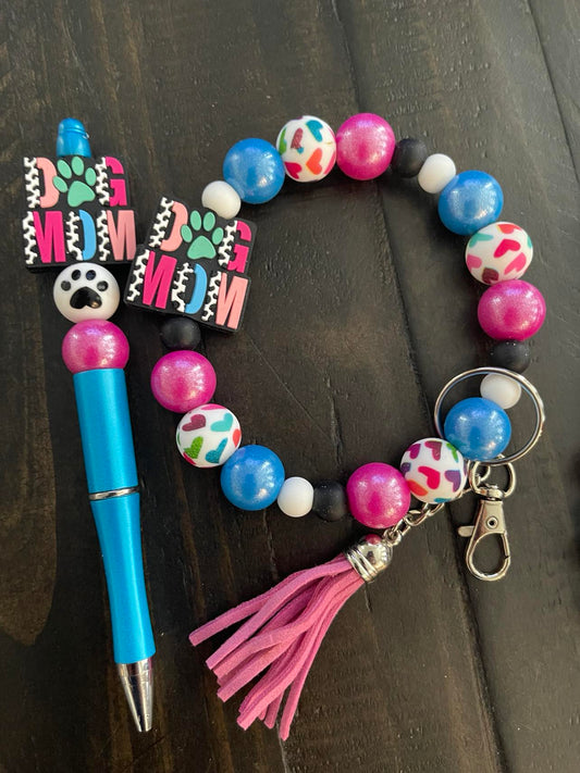 Dog Mom Wristlet and Pen Set