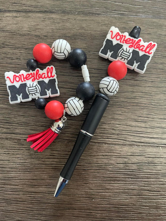 Volleyball Mom Cup Charm with Pen Set