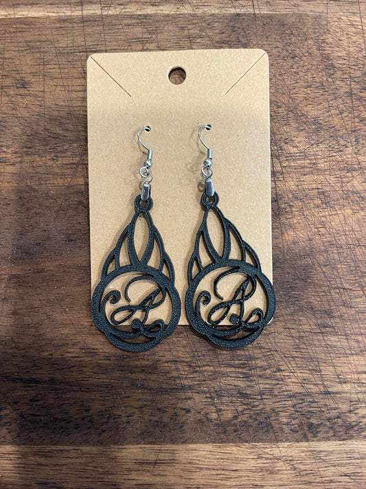 Filigree Initial Earrings