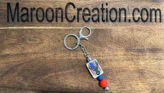 Red, White, and Blue Buck Keychain