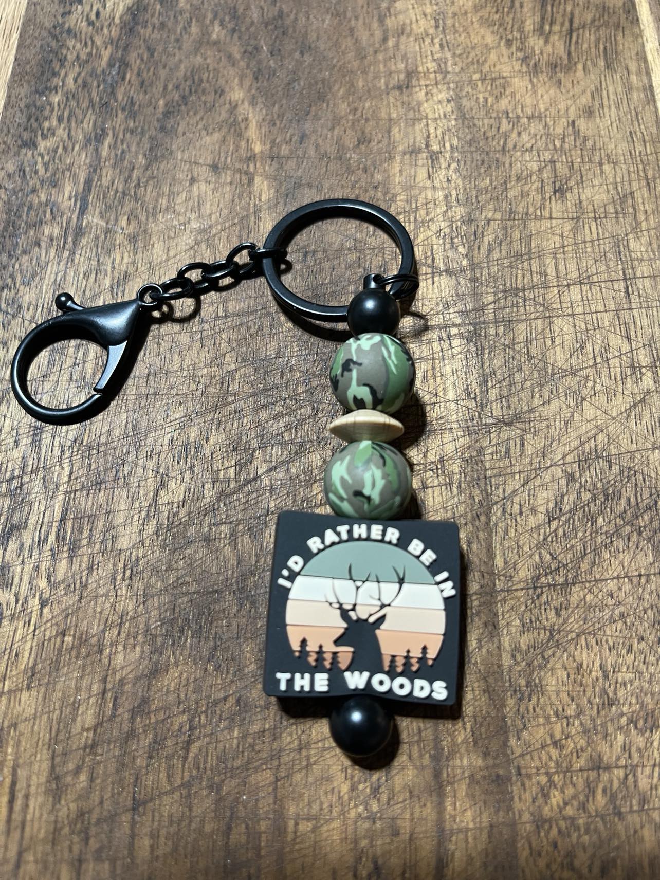 I'd rather be In The Woods Keychains