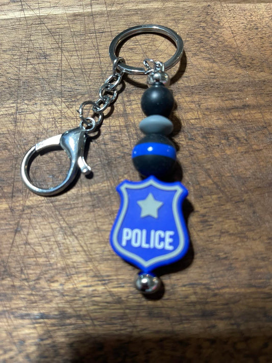 Back the Blue Police Keychain