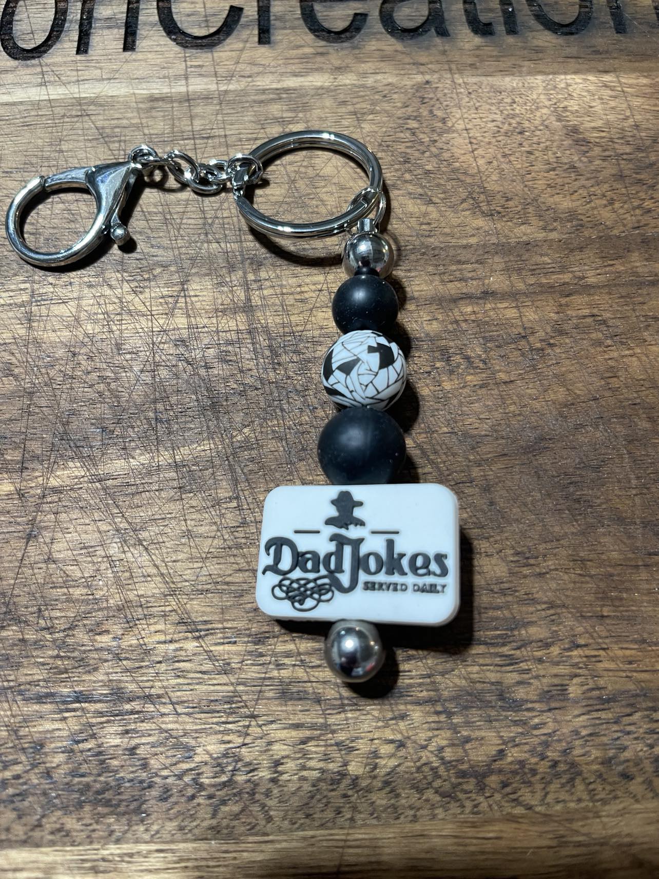 Dad Jokes Served Daily Keychain