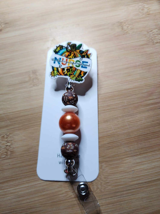 Pumpkin Nurse Badge Reel