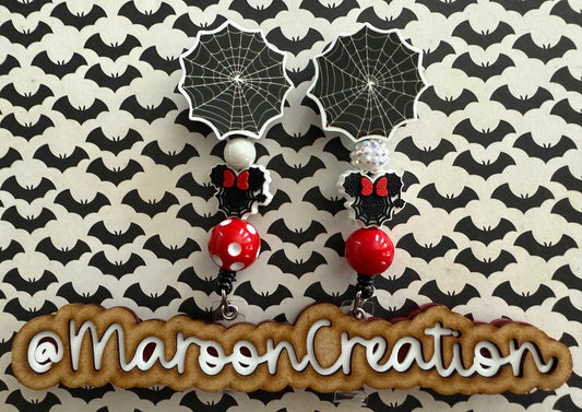 Mouse Spider Web Badge Reels