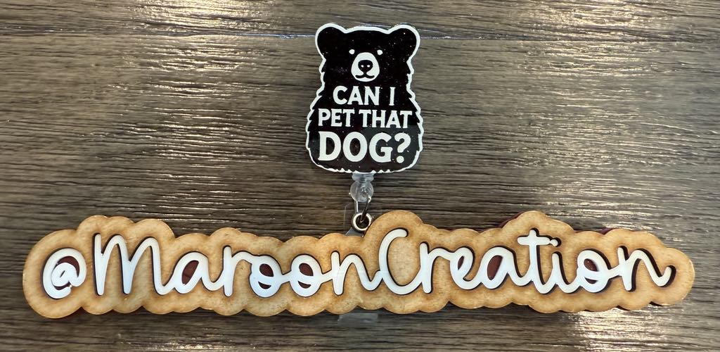 Can I Pet That Dog Badge Reel