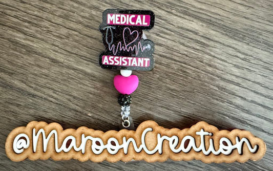 Medical Assistant Heartbeat Badge Reel