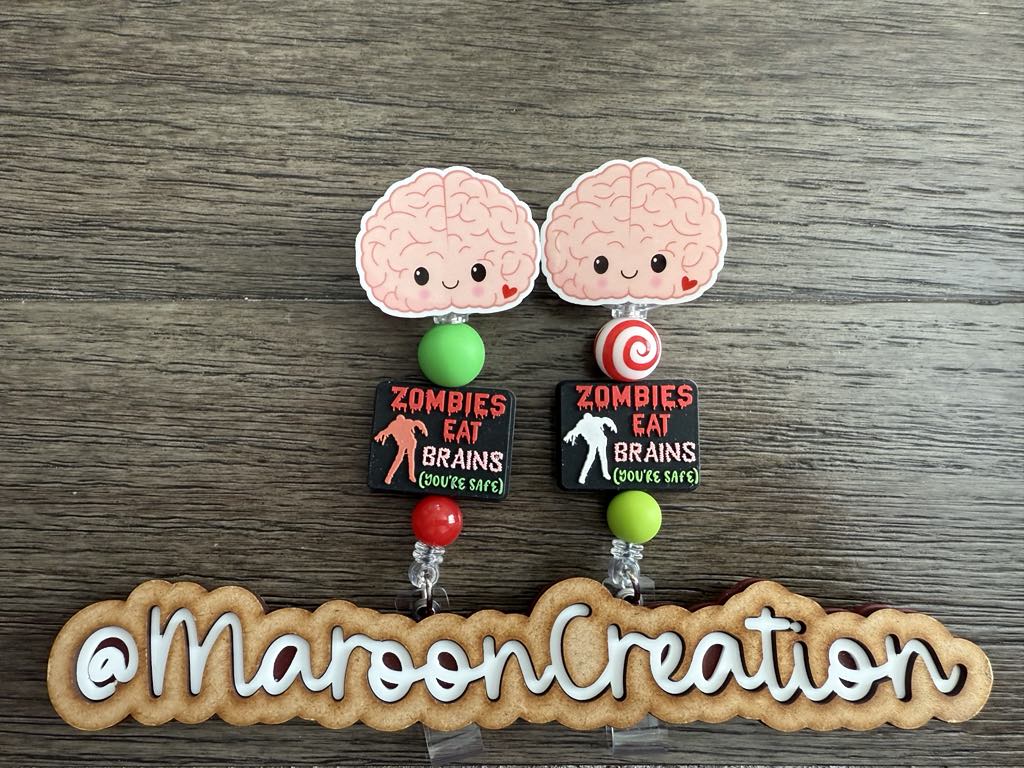 Zombies eat Brains You're Safe Badge Reels