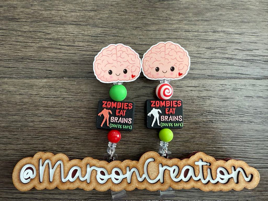 Zombies eat Brains You're Safe Badge Reels