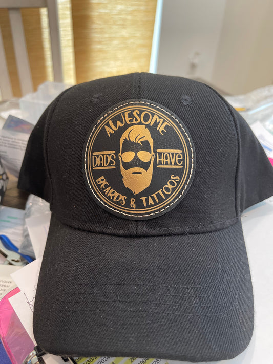 Awesome Dads have Beards and Tattoos Baseball Cap