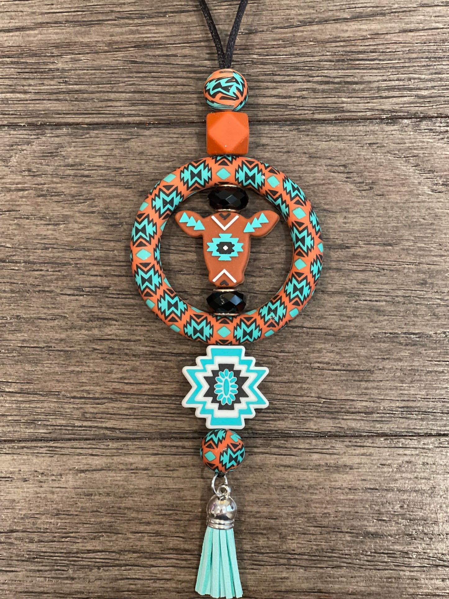 Aztec Cowhead Car Charm