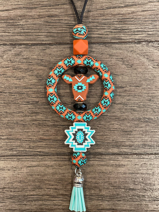 Aztec Cowhead Car Charm