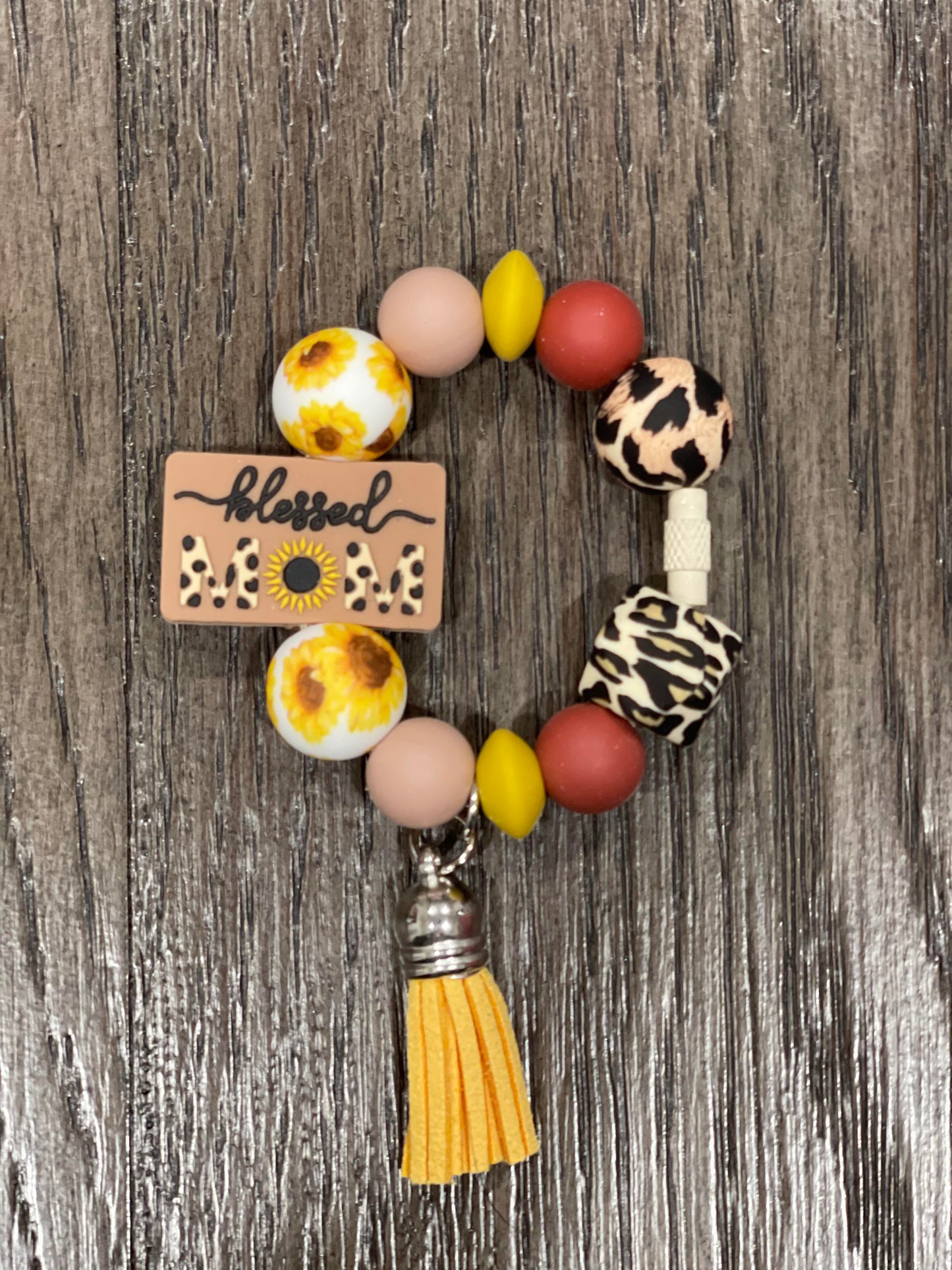 Blessed Mom Leopard Cup Charm