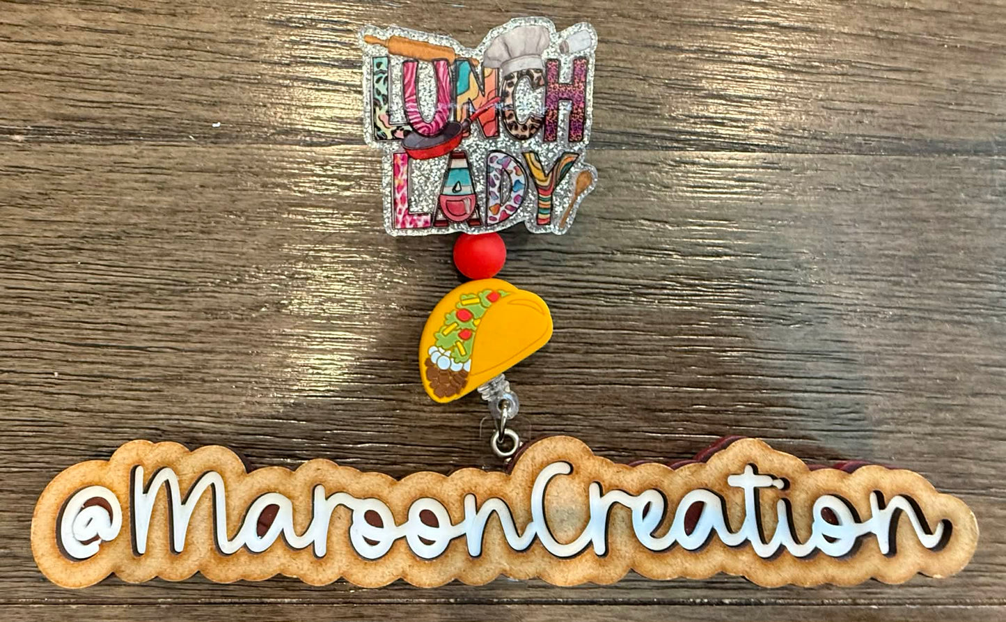 Lunch Lady Badge Reel