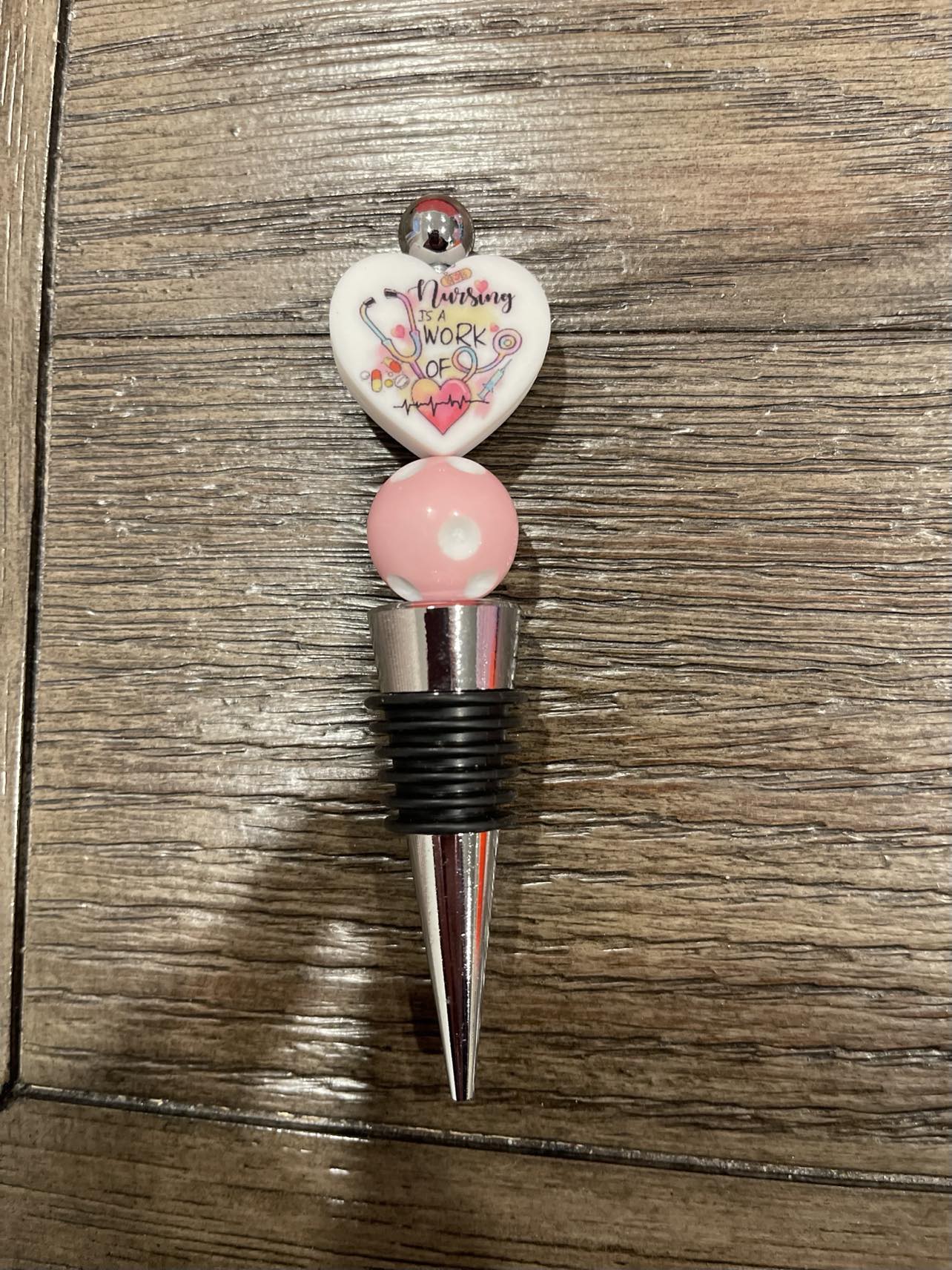 Nursing is a Work of Heart Wine Stopper