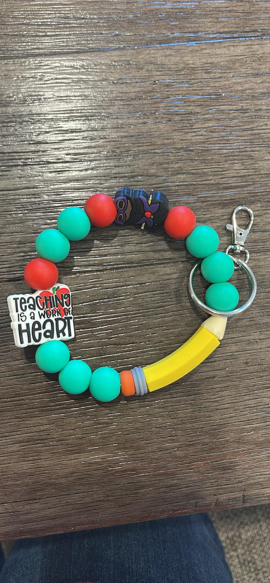 Teaching is a work of Heart Wristlet