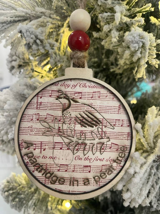 A partridge in a pear tree ornament