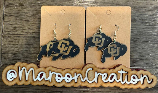 CU Buffalo Acrylic Earrings