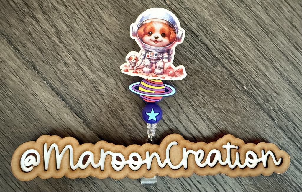 Astronaut Pup Badge Reel