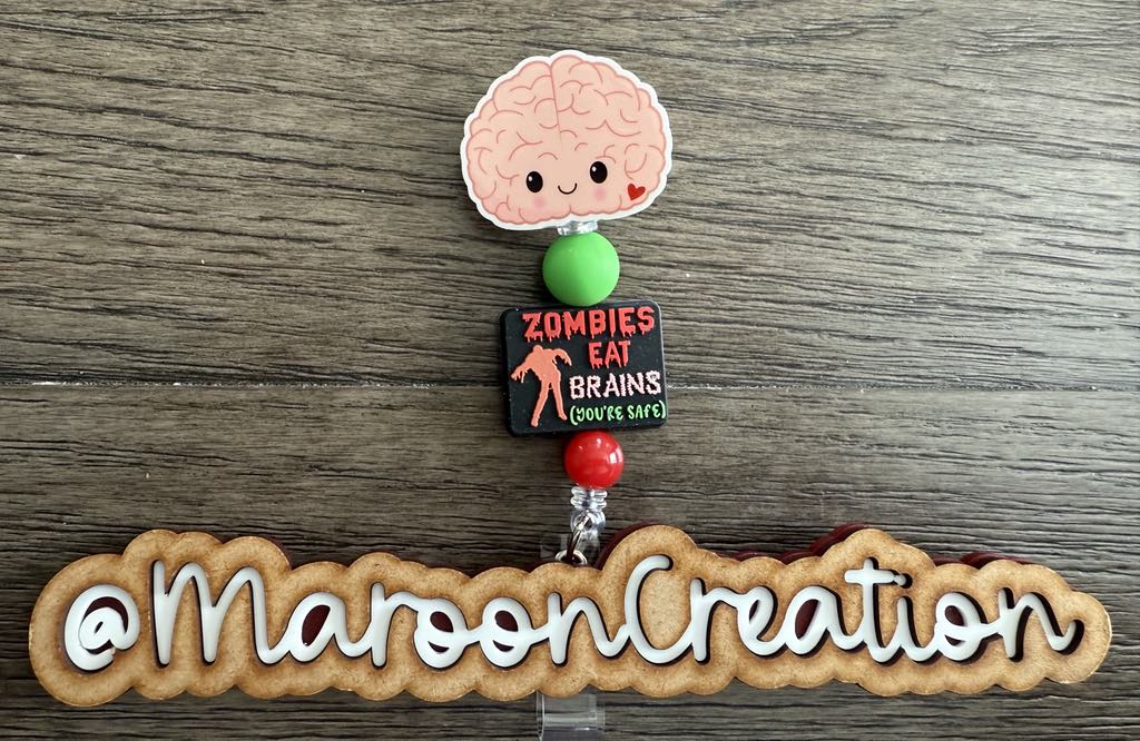 Zombies eat Brains You're Safe Badge Reels