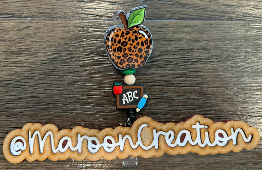 Leopard Apple Badge Reel