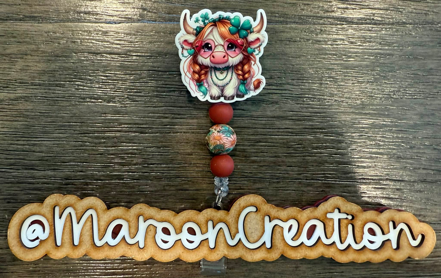 St Patty's Day Highland Cow Badge Reel